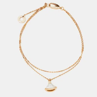 Pre-owned Bvlgari Divas' Dream Mother Of Pearl 18k Rose Gold Bracelet ml