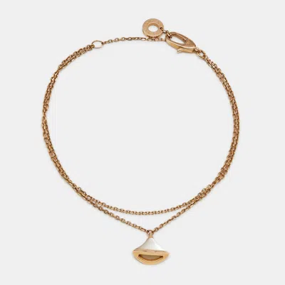 Pre-owned Bvlgari Divas' Dream Mother Of Pearl 18k Rose Gold Bracelet Sm
