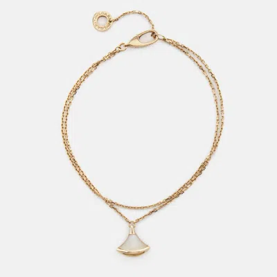 Pre-owned Bvlgari Divas' Dream Mother Of Pearl 18k Rose Gold Bracelet Sm