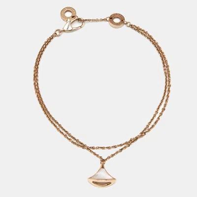 Pre-owned Bvlgari Divas' Dream Mother Of Pearl 18k Rose Gold Bracelets Sm