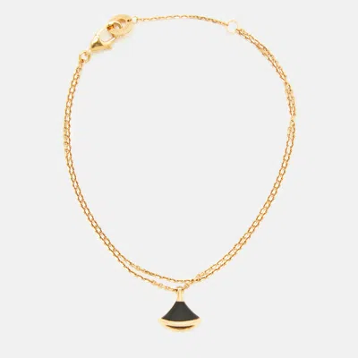 Pre-owned Bvlgari Divas' Dream Onyx 18k Rose Gold Bracelet Sm
