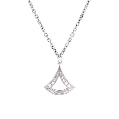 Bvlgari Divas' Dream Openwork Pendant Necklace 18k White Gold With Diamonds In Silver