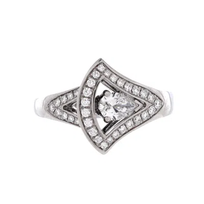 Bvlgari Divas' Dream Openwork Ring 18k White Gold With Diamonds In Silver