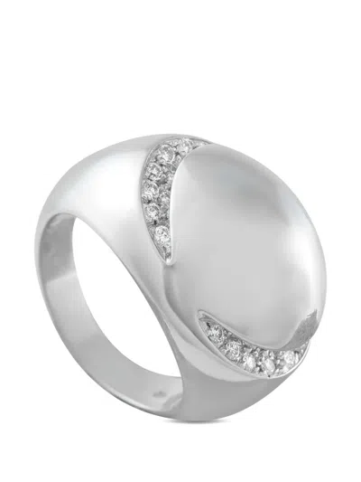 Pre-owned Bvlgari Dome Diamond Ring In Silver