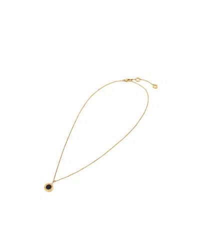 Bvlgari Double Logo Pendant Necklace In Yellow