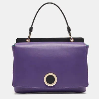 Bvlgari Duet Top Handle Bag In Purple