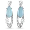 Bvlgari Elisia Collection 18k White Gold 1.10ct Diamond And Topaz Earrings Bv15-061125