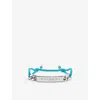 Bvlgari Light Blue   Engraved Gold-plated Brass String Bracelet In Metallic