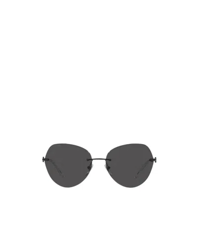 Bvlgari Engraved-logo Geometric-frame Sunglasses In Black