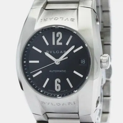 Pre-owned Bvlgari Ergon Stainless Steel Automatic Mid Size Watch Eg35s In Black