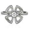 Shop Bvlgari Fiorever 18 Kt White Gold Ring In Gold / White
