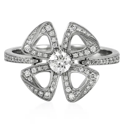 Bvlgari Fiorever 18 Kt White Gold Ring In Metallic