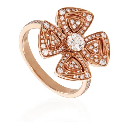 Bvlgari Fiorever 18k Rose Gold Diamond Ring
