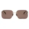 Bvlgari Frameless Sunglasses In Brown