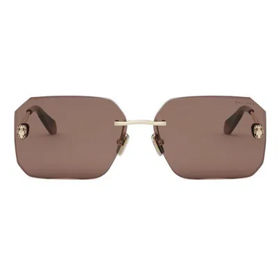 Bvlgari Frameless Sunglasses In Brown