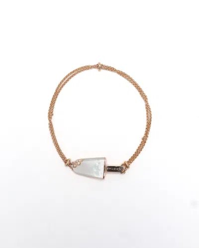 Bvlgari Gelati Mother Of Pearl And Diamond Bracelet In Gold
