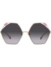 Bvlgari Gemstone Geometric-frame Sunglasses In Grey