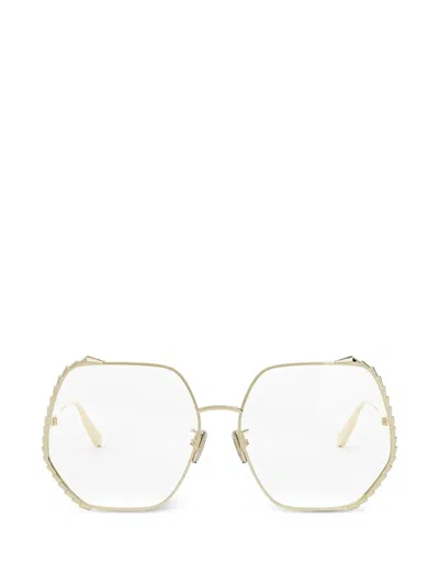 Bvlgari Geometric Embellished Frames In Gold