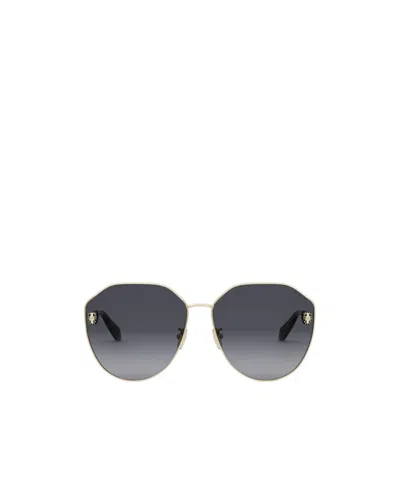 Bvlgari Serpenti Round Metal Sunglasses In Gold/gradient Smoke
