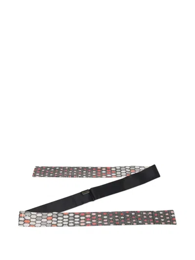 Pre-owned Bvlgari Geometric-print Silk Scarf In Black