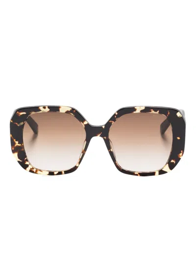 Bvlgari Geometric Tortoiseshell Sunglasses