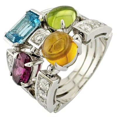 Pre-owned Bvlgari Gold (18k) Band Ring () In Silver
