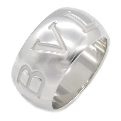 Pre-owned Bvlgari Gold (18k) Band Ring () In Silver