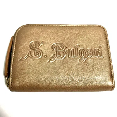 Pre-owned Bvlgari Gold Leather Coin Purse/coin Case ()