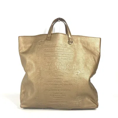 Pre-owned Bvlgari Gold Leather Handbag Tote Bag ()