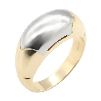 Pre-owned Bvlgari Gold Silver Yellow Gold (18k) White Gold (18k) Band Ring () In Multi