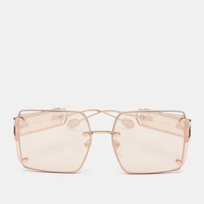 Pre-owned Bvlgari Gold/lilac Mirrored Bv 6171 Square Sunglasses