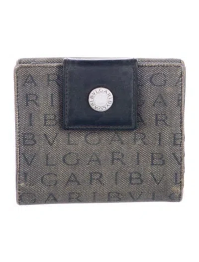 Pre-owned Bvlgari Graphic Print Bifold Wallet In Blue