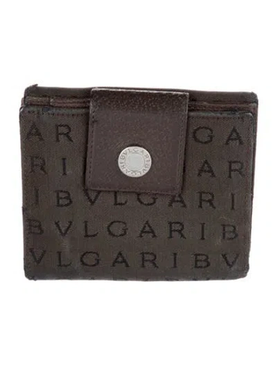 Pre-owned Bvlgari Graphic Print Bifold Wallet In Brown