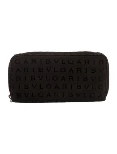 Pre-owned Bvlgari Graphic Print Continental Wallet In Brown