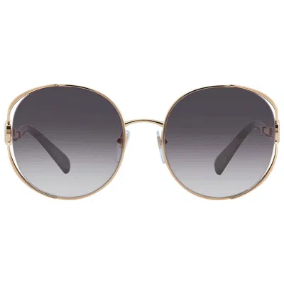 Bvlgari Gray Gradient Round Ladies Sunglasses Bv6181b 20148g 57 In Transparent