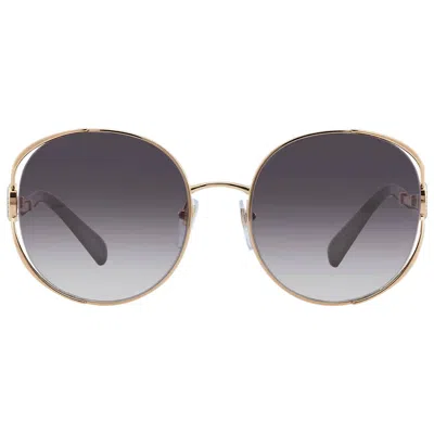 Bvlgari Gray Gradient Round Ladies Sunglasses Bv6181b 20148g 57 In Gold