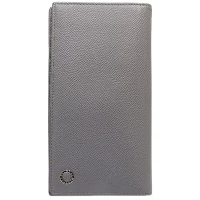 Pre-owned Bvlgari Gray Leather Long Wallet (bi-fold) ()