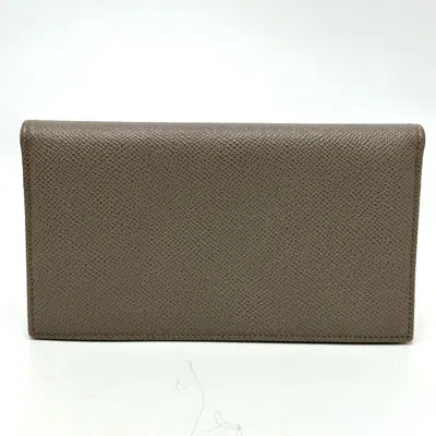 Pre-owned Bvlgari Gray Leather Long Wallet (bi-fold) ()