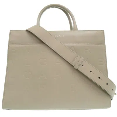Pre-owned Bvlgari Grayish Leather Tote Bag ()