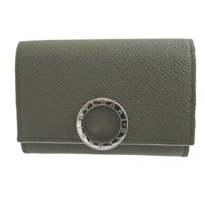 Pre-owned Bvlgari Green Leather Coin Purse/coin Case ()