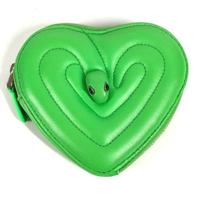 Pre-owned Bvlgari Green Leather Coin Purse/coin Case ()