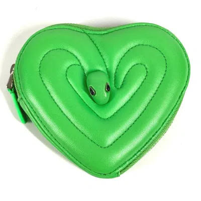 Pre-owned Bvlgari Green Leather Coin Purse/coin Case ()