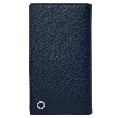 Pre-owned Bvlgari Green Navy Leather Wallet (bi-fold) () In Multi