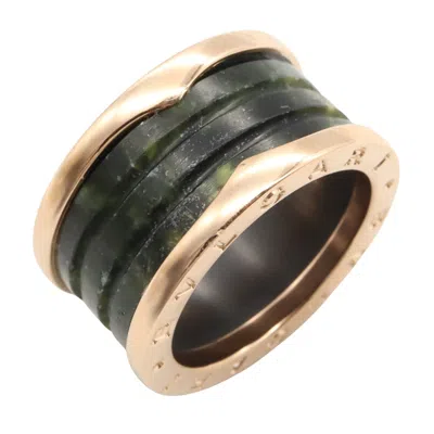 Pre-owned Bvlgari Green Pink Gold (18k) Band Ring ()