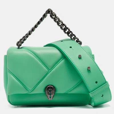 Pre-owned Bvlgari Green Quilted Leather Mini Serpenti Cabochon Crossbody Bag