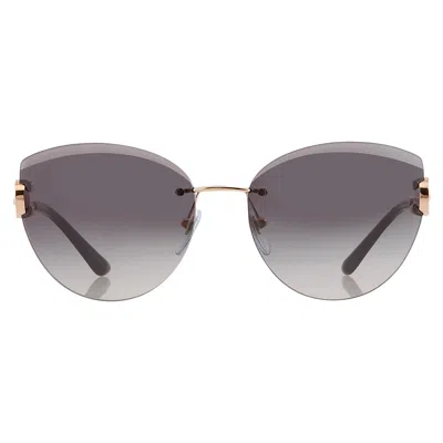 Bvlgari Grey Gradient Cat Eye Ladies Sunglasses Bv6166b 20148g 60 In Gold / Grey / Ink / Pink