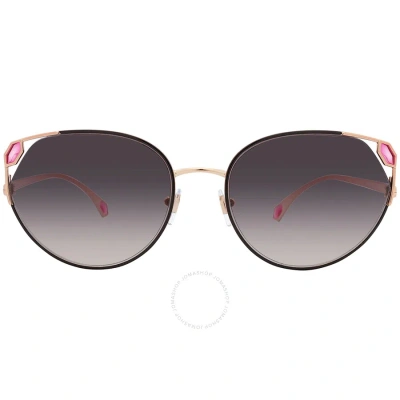 Bvlgari Grey Gradient Cat Eye Ladies Sunglasses Bv6177 20238g 56 In Black / Gold / Grey / Ink / Pink