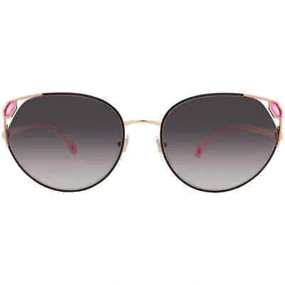 Pre-owned Bvlgari Grey Gradient Cat Eye Ladies Sunglasses Bv6177 20238g 56 Bv6177 20238g In Gray