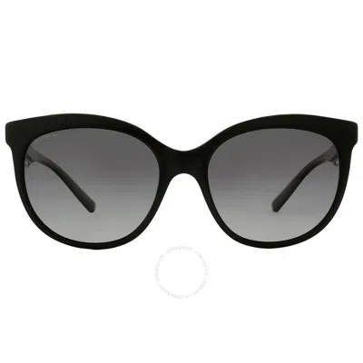 Bvlgari Grey Gradient Oval Ladies Sunglasses Bv8249 501/t3 56 In Black / Grey
