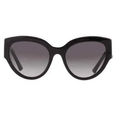 Pre-owned Bvlgari Grey Gradient Oval Ladies Sunglasses Bv8258 501/8g 55 Bv8258 501/8g 55 In Gray
